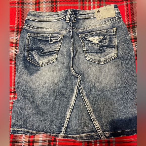 Silver Denim Skirt - Picture 2 of 2